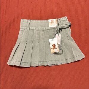 Sincerely Jules Denim Pleated Mini Skirt